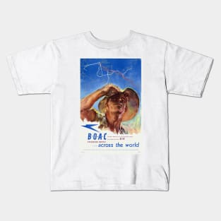 B.O.A.C. Speedbird Routes UK Vintage Poster Kids T-Shirt